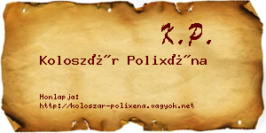 Koloszár Polixéna névjegykártya